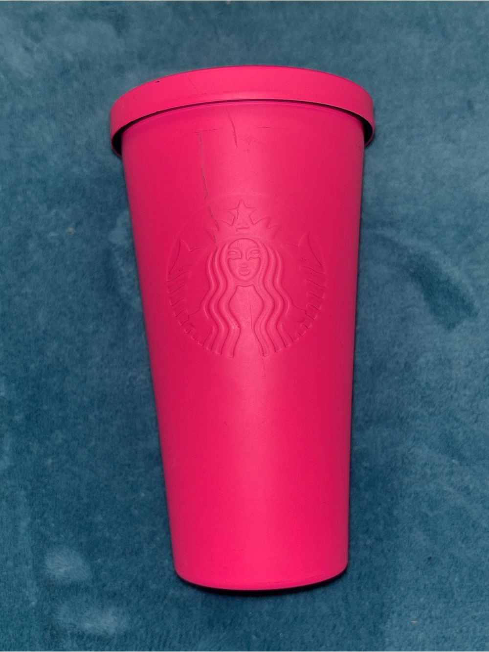 Starbucks Bright Pink Reusable Cup with Embossed Logo